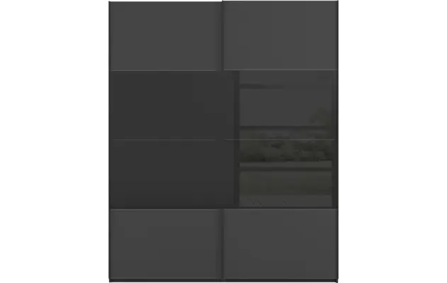 Goossens kledingkast finca combi glans mat glas wit hoogwaardig meubelplaat - 8244374-{merk}-finca-combi-sts-wit-schuifdeuren-01
